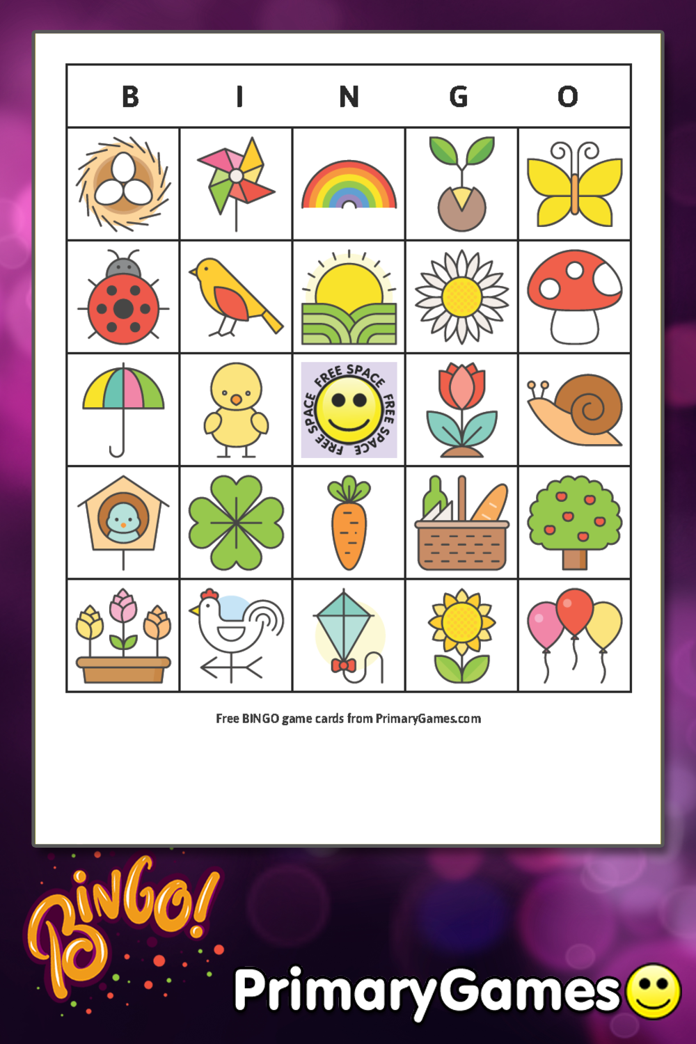 Spring BINGO Game Card • FREE Printable Game from PrimaryGames