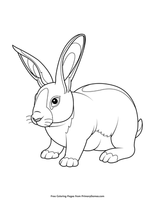 baby rabbit coloring page • free printable pdf from primarygames