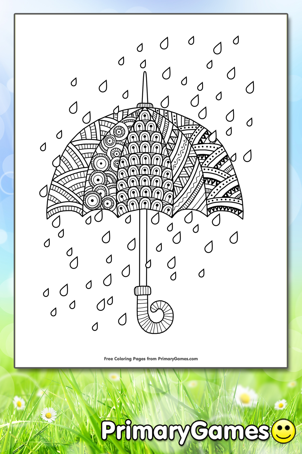 rain drop coloring pages