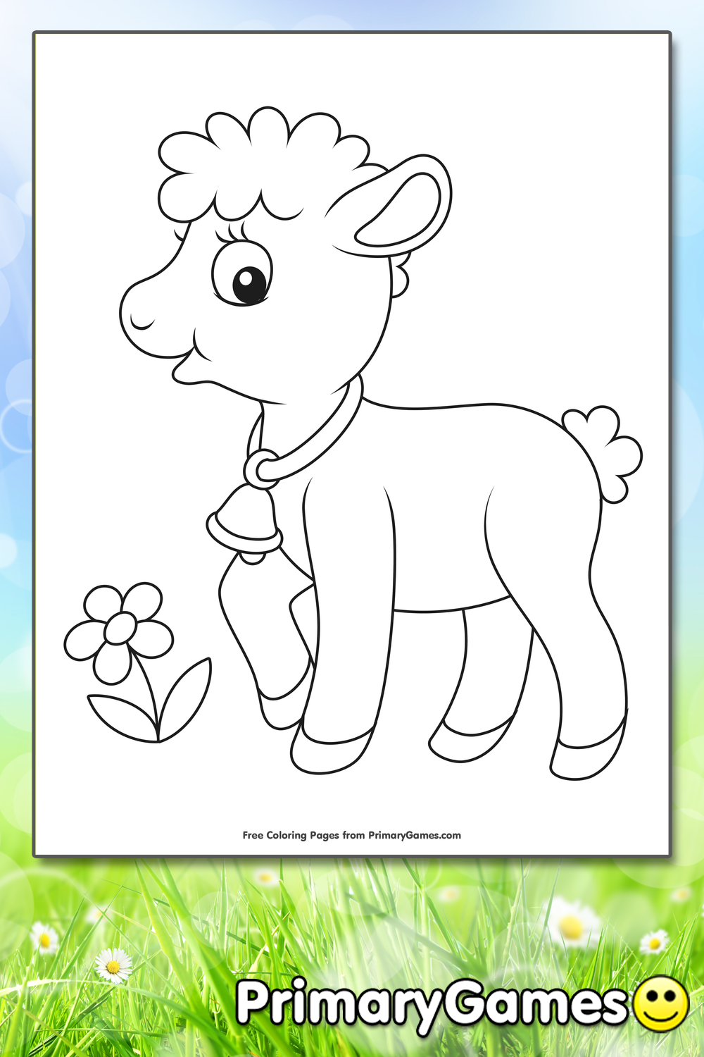 Baby Lamb Coloring Page • FREE Printable PDF from PrimaryGames