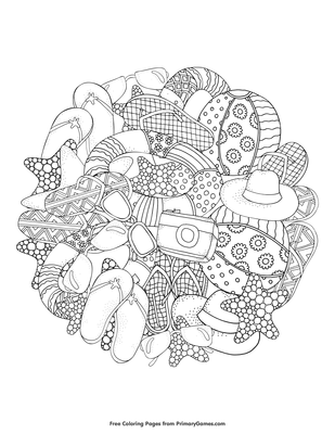 Summer Memories Coloring Page Free Printable Pdf From Primarygames