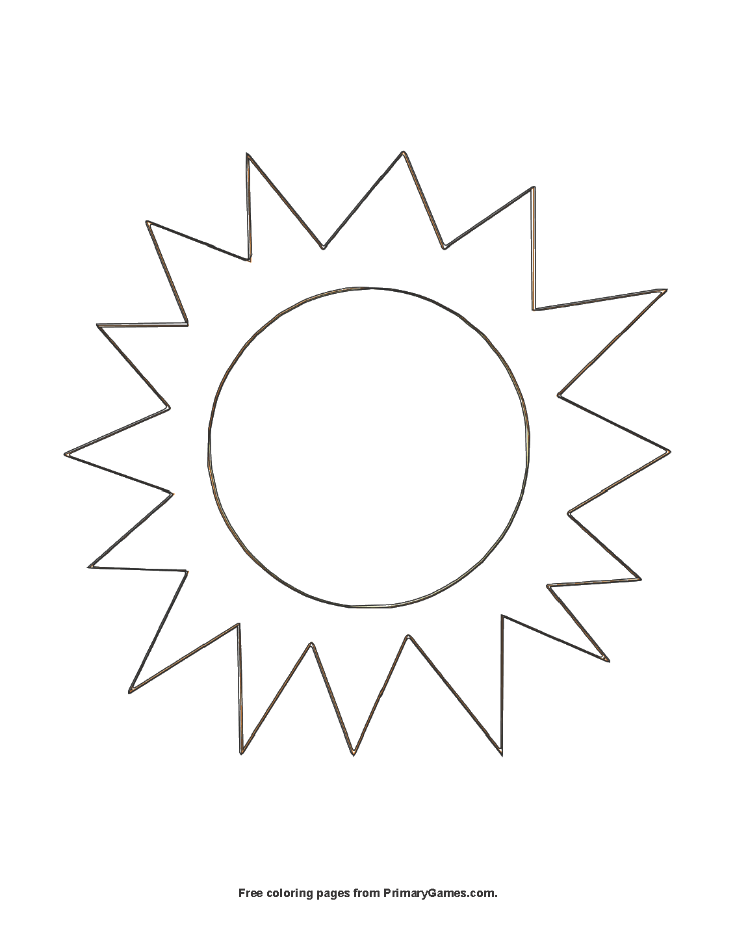 The Sun Coloring Page Free Printable Pdf From Primarygames