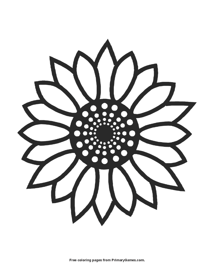 sunflower coloring pages to print