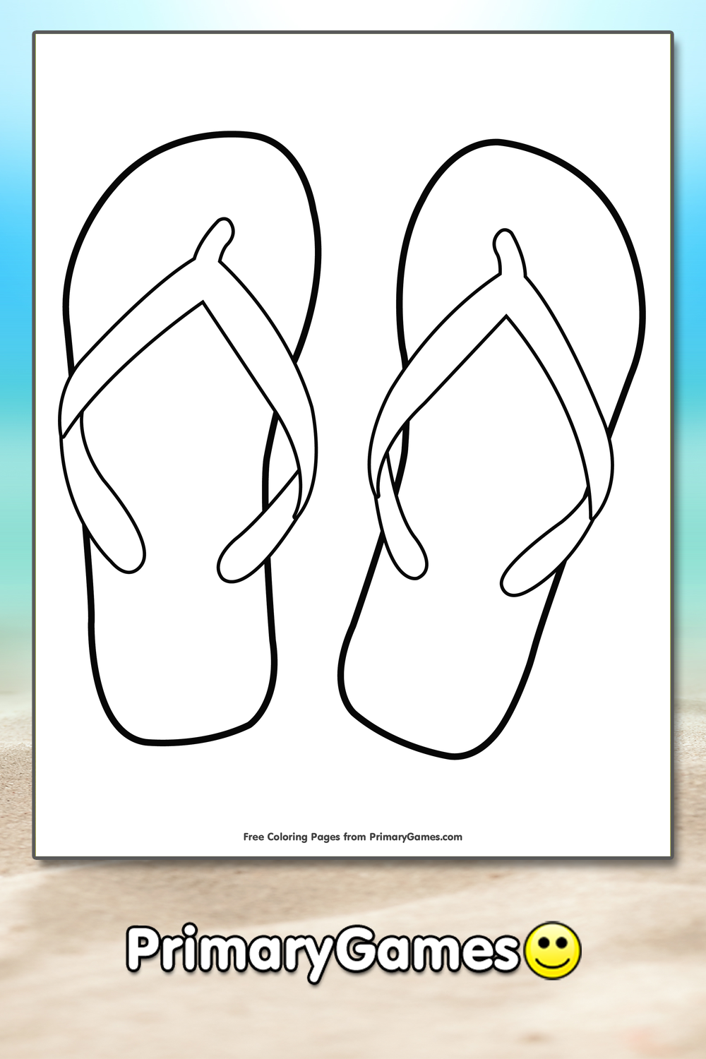 Flip Flop Sandles Coloring Pages