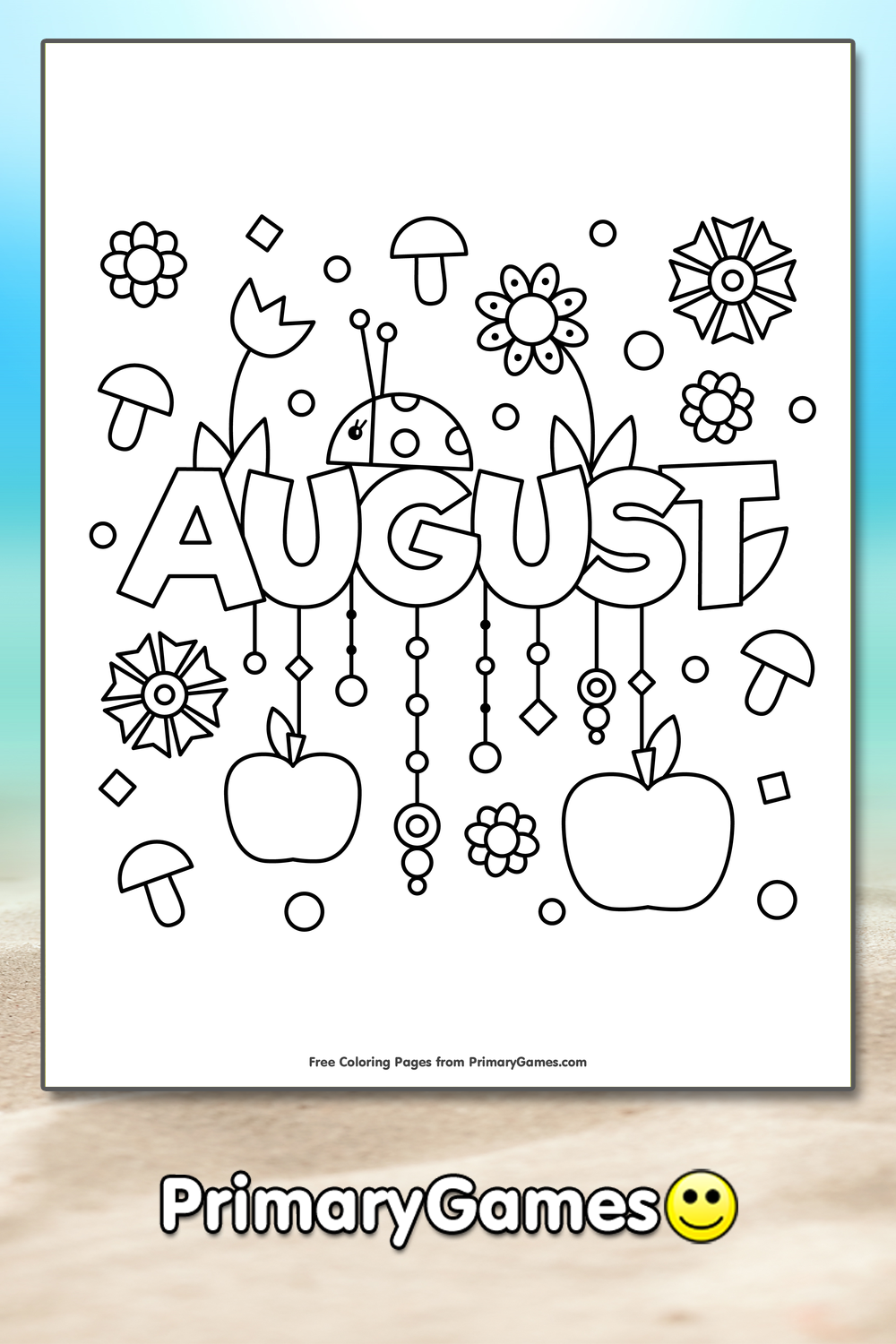 August Coloring Page • FREE Printable PDF from PrimaryGames