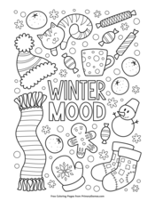 Free Printable Winter Coloring Pages for Adults * Moms and Crafters