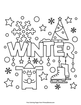 winter coloring page • free printable pdf from primarygames