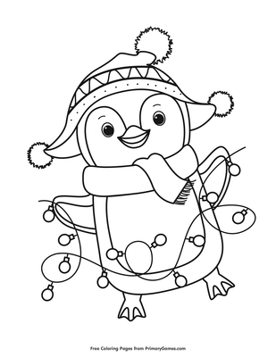 jolly penguin coloring page • free printable pdf from