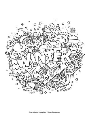 WINTER COLORING EBOOK (30 DOWNLOADABLE PAGES)