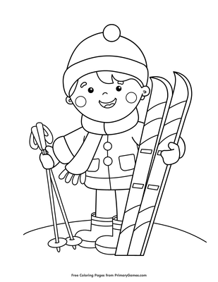 33 WINTER Coloring Pages, Printable Learning Winter Color Book