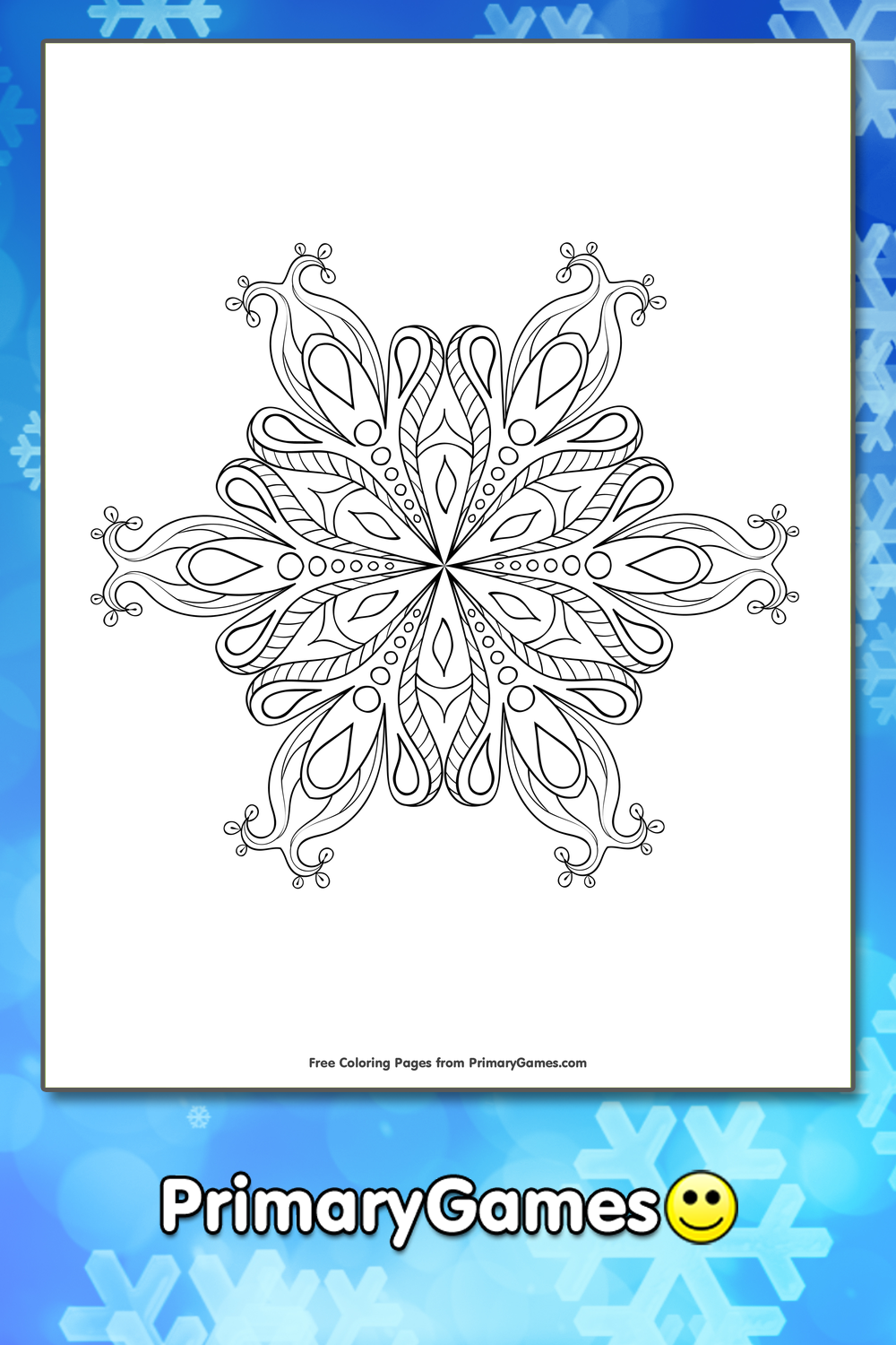 Snowflake Coloring Page | Printable Winter Coloring eBook ...